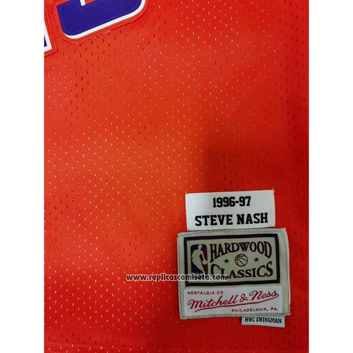 Camiseta Phoenix Suns Steve Nash NO 13 Mitchell & Ness 1996-97 Naranja